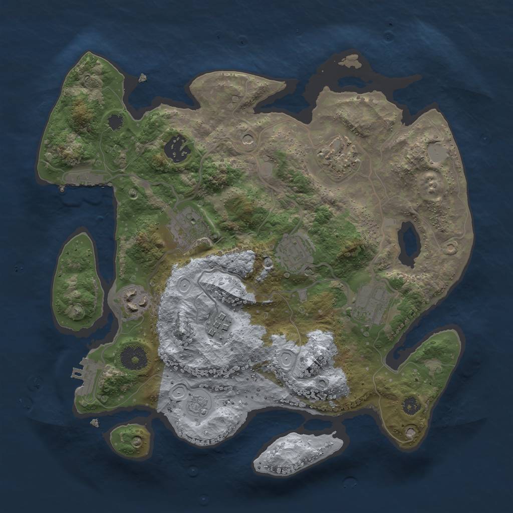 Rust Map: Procedural Map, Size: 3000, Seed: 1474502702, 16 Monuments