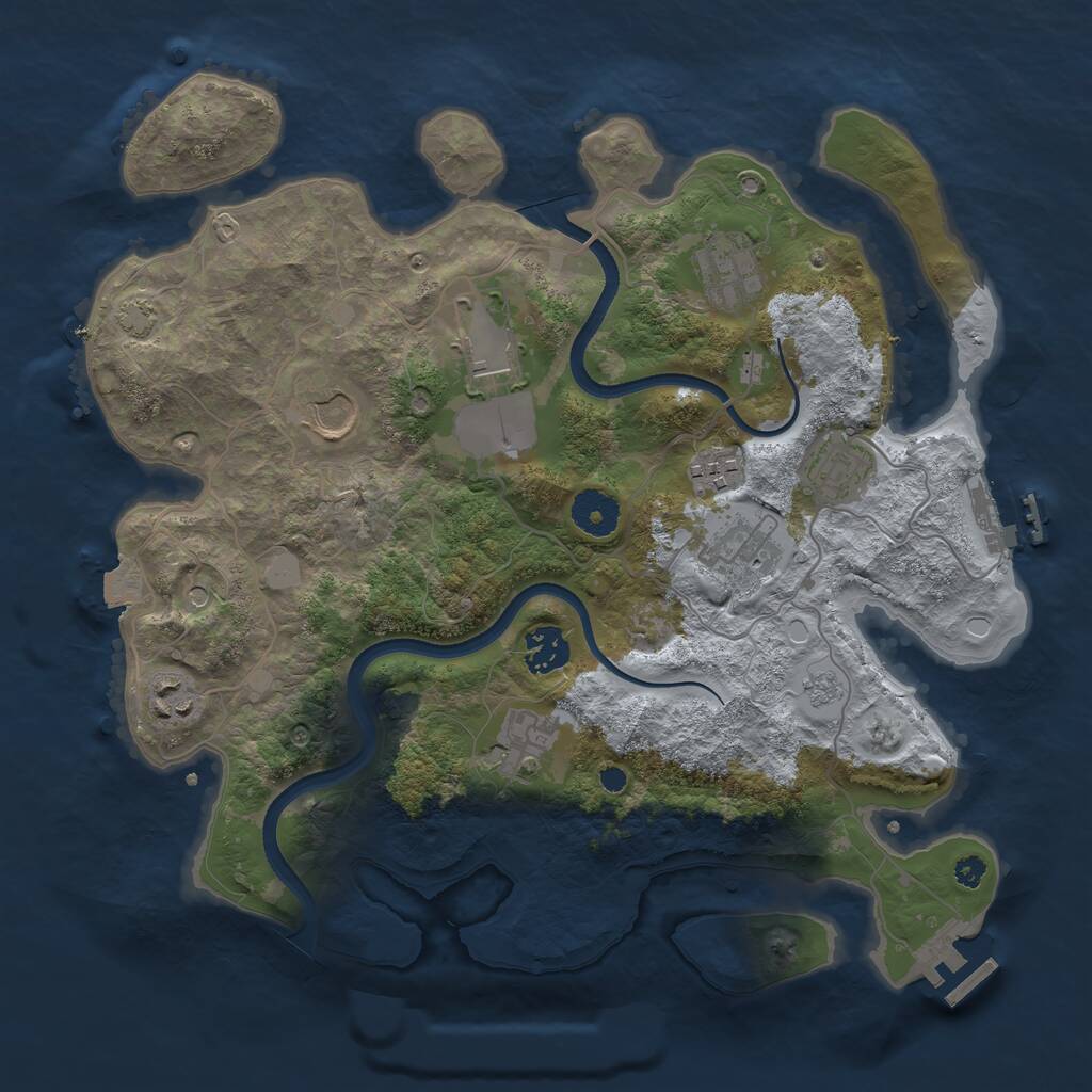Rust Map: Procedural Map, Size: 3500, Seed: 444634, 15 Monuments