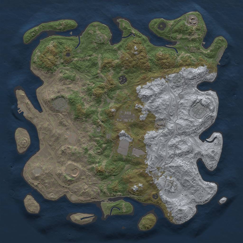 Rust Map: Procedural Map, Size: 4250, Seed: 1541866268, 19 Monuments