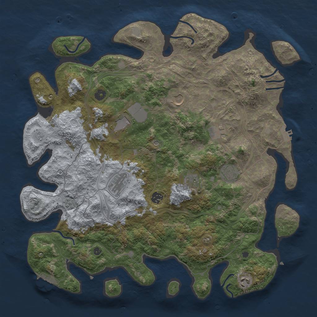 Rust Map: Procedural Map, Size: 4250, Seed: 129374392, 18 Monuments
