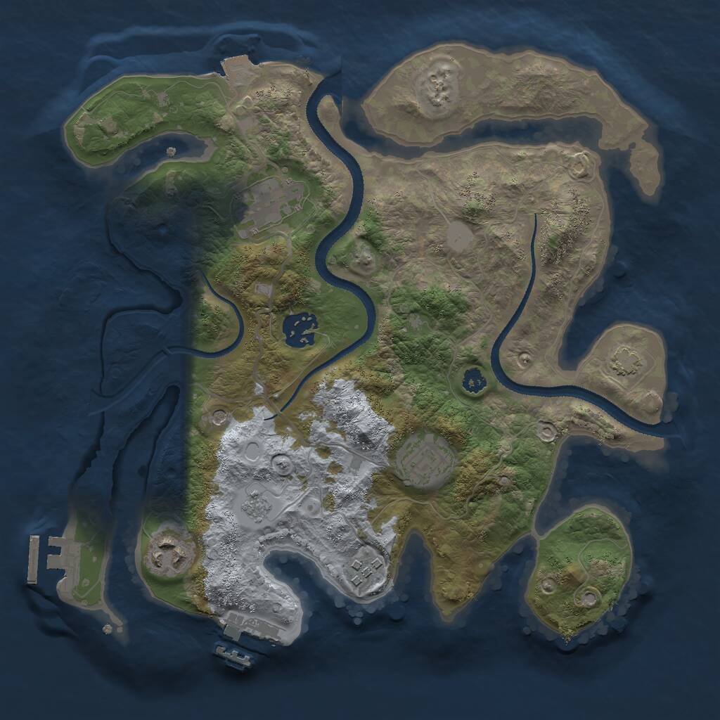 Rust Map: Procedural Map, Size: 3000, Seed: 1292319997, 11 Monuments