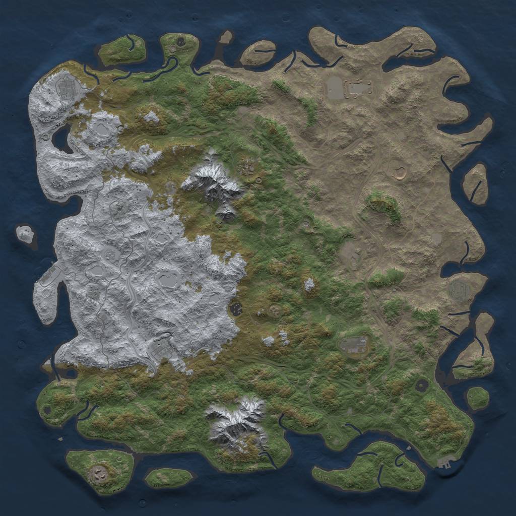 Rust Map: Procedural Map, Size: 6000, Seed: 2376, 20 Monuments