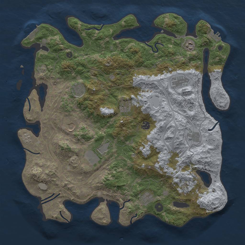 Rust Map: Procedural Map, Size: 4250, Seed: 112307445, 20 Monuments