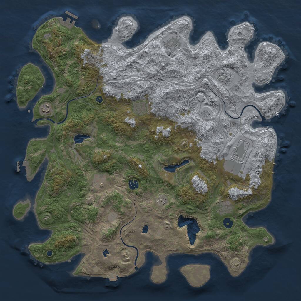 Rust Map: Procedural Map, Size: 4500, Seed: 9755791, 15 Monuments