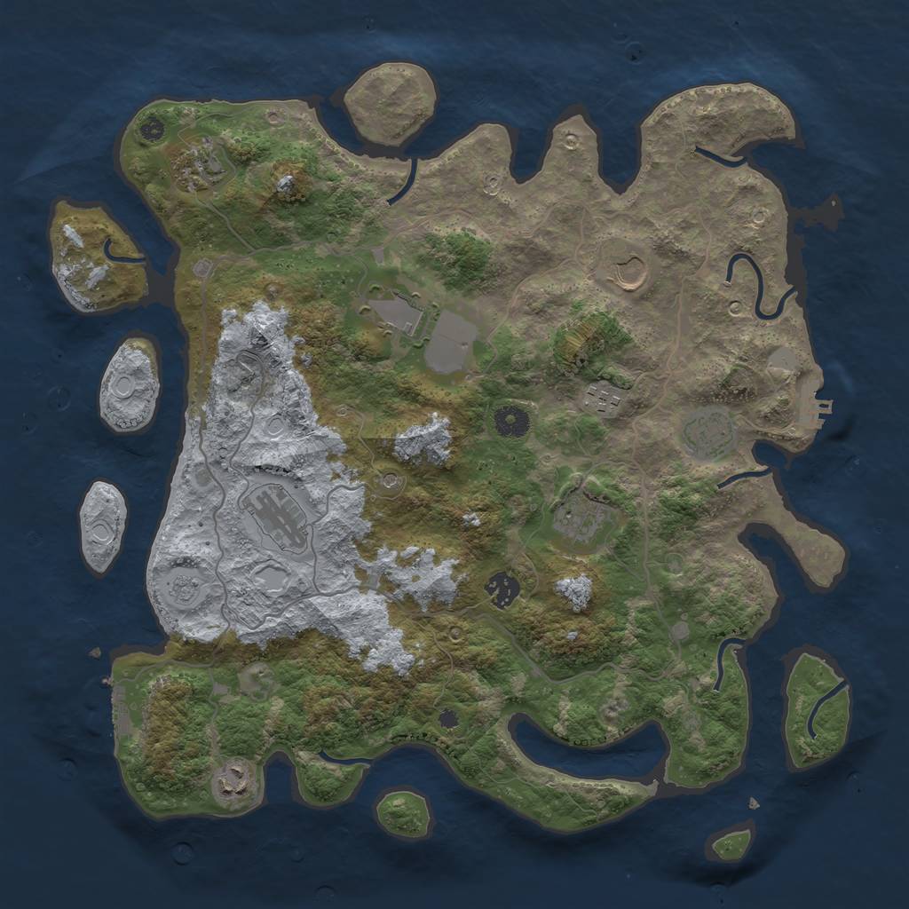 Rust Map: Procedural Map, Size: 4004, Seed: 1776193366, 18 Monuments