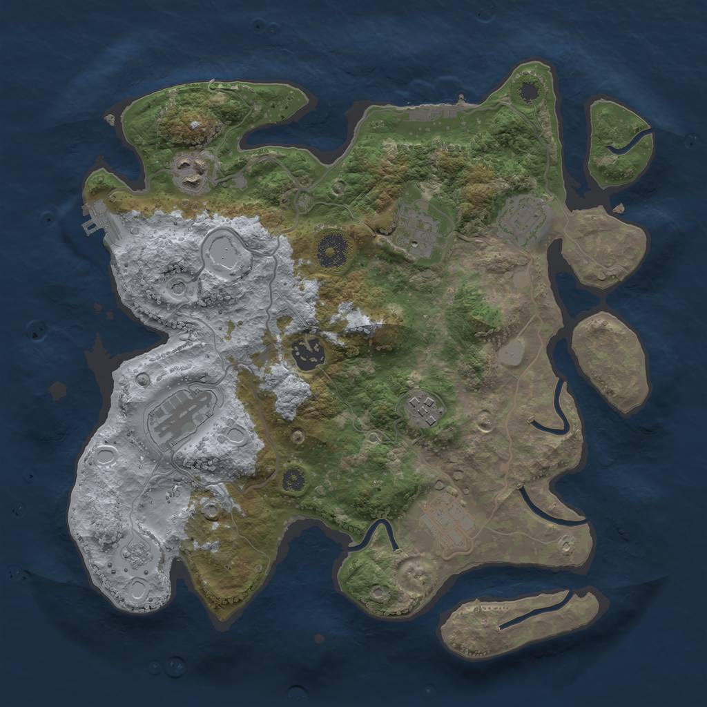 Rust Map: Procedural Map, Size: 3200, Seed: 44556688, 16 Monuments