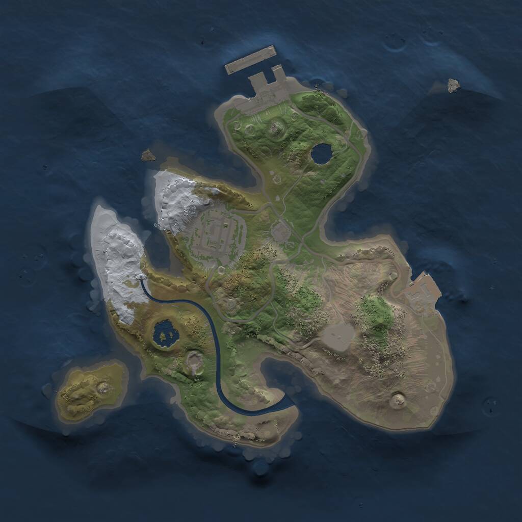 Rust Map: Procedural Map, Size: 2000, Seed: 329213784, 3 Monuments