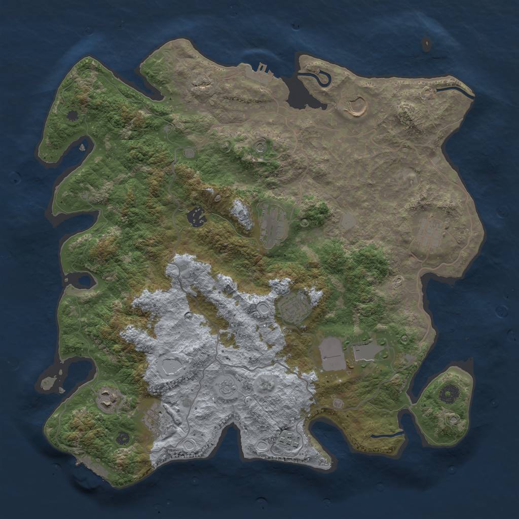 Rust Map: Procedural Map, Size: 4000, Seed: 71482, 18 Monuments
