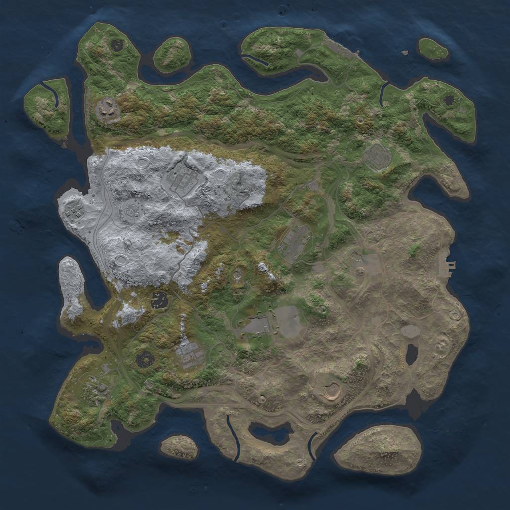 Rust Map: Procedural Map, Size: 4250, Seed: 1831631441, 20 Monuments