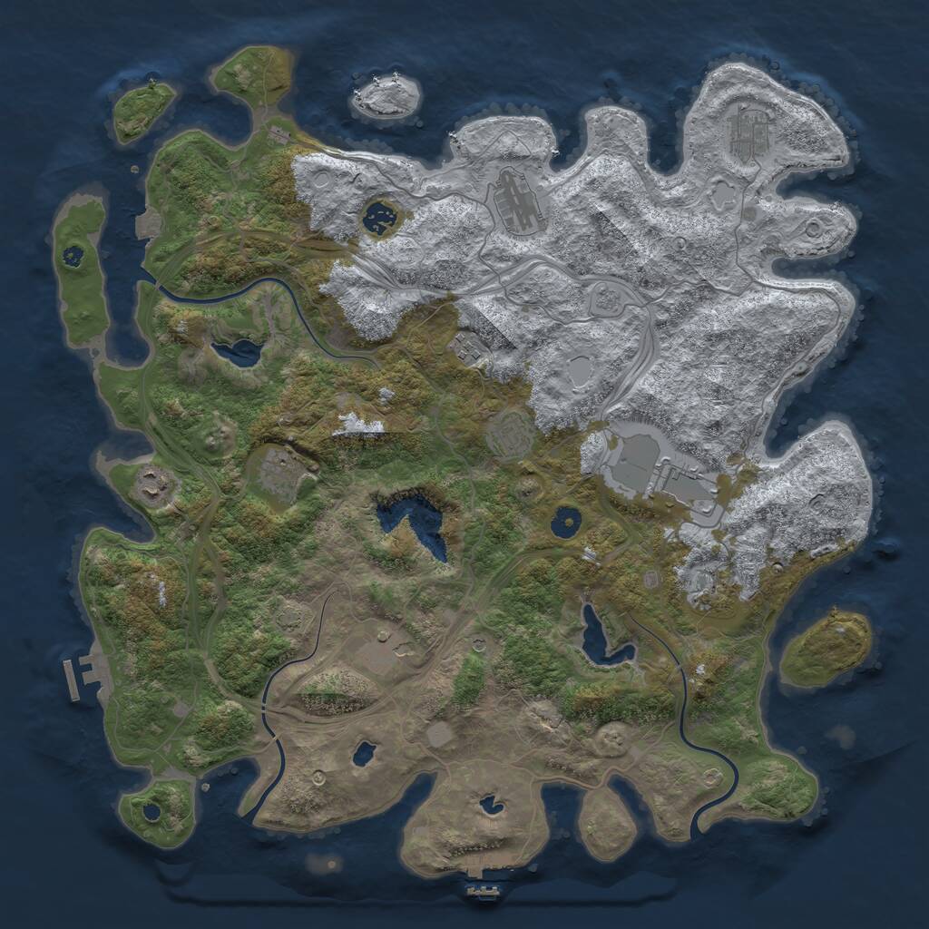 Rust Map: Procedural Map, Size: 4500, Seed: 1936816355, 16 Monuments