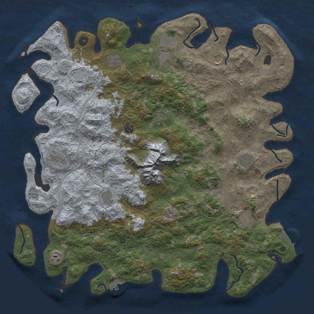Rust Map: Procedural Map, Size: 5000, Seed: 1057495475, 20 Monuments