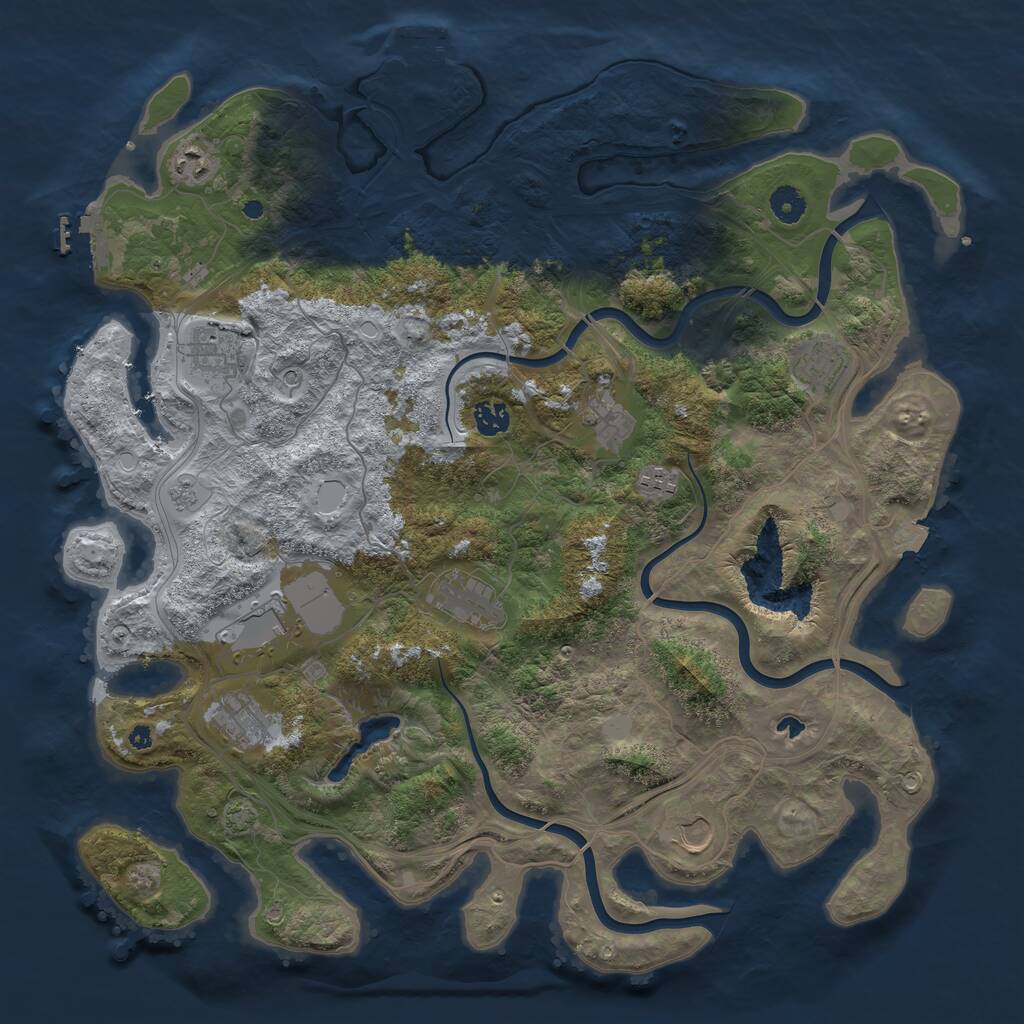 Rust Map: Procedural Map, Size: 4300, Seed: 1478932621, 16 Monuments