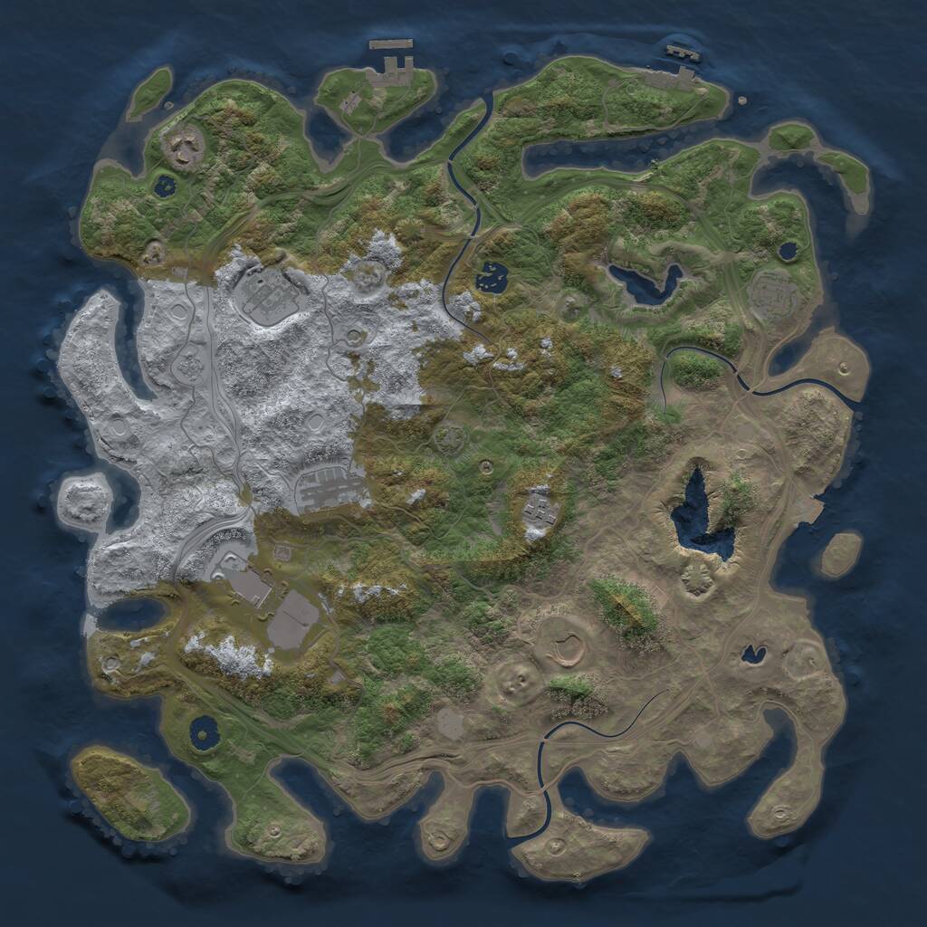 Rust Map: Procedural Map, Size: 4300, Seed: 1478932621, 14 Monuments
