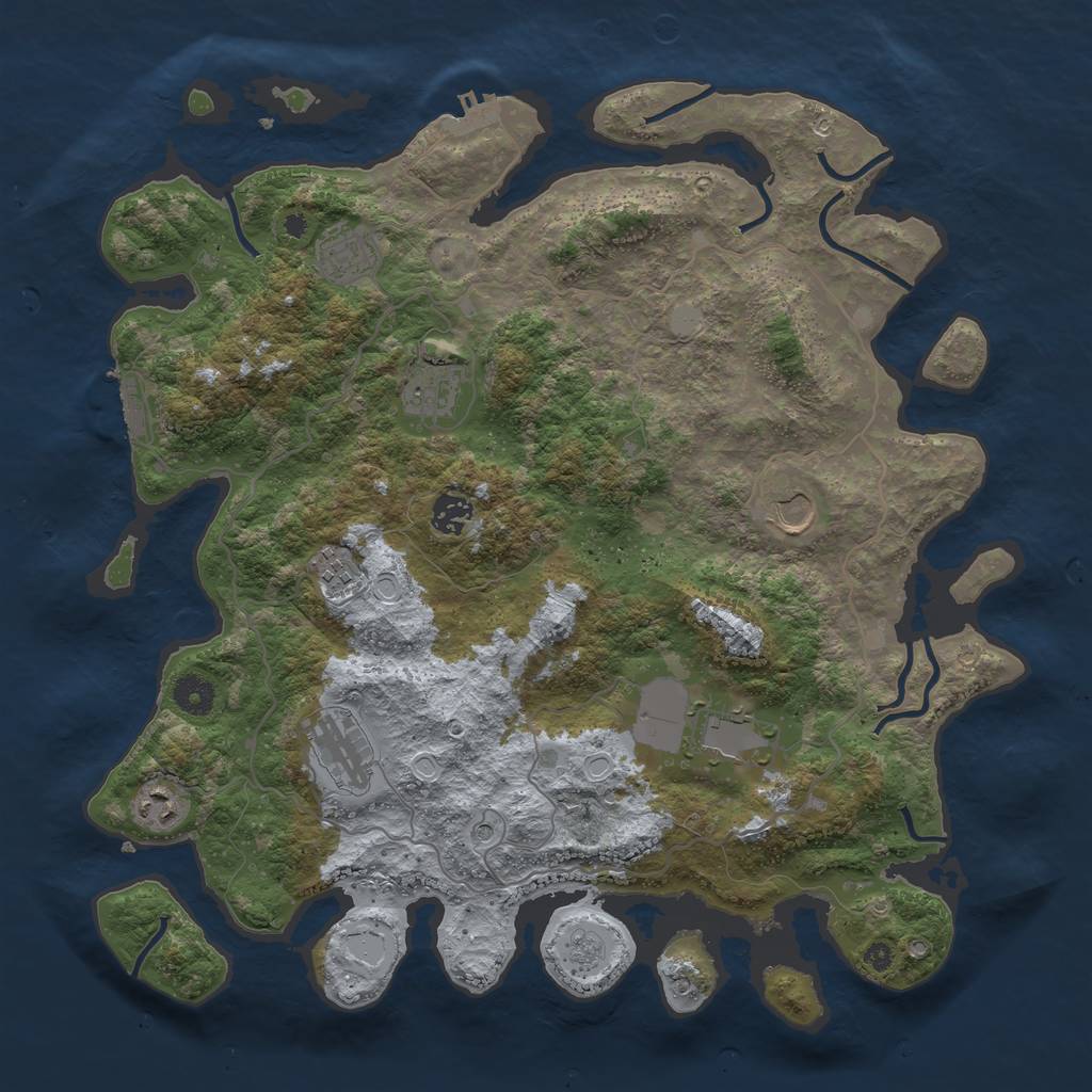 Rust Map: Procedural Map, Size: 4000, Seed: 110322, 17 Monuments