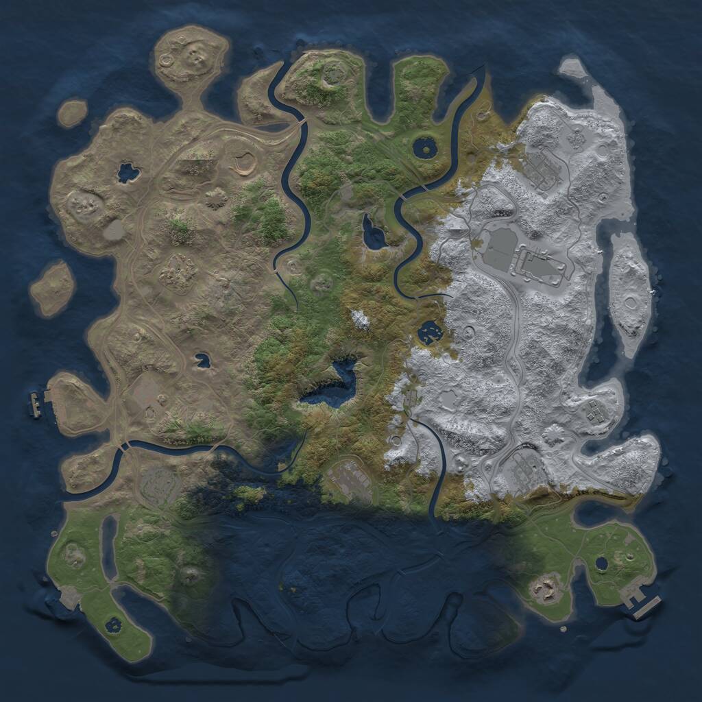 Rust Map: Procedural Map, Size: 4500, Seed: 180308717, 17 Monuments