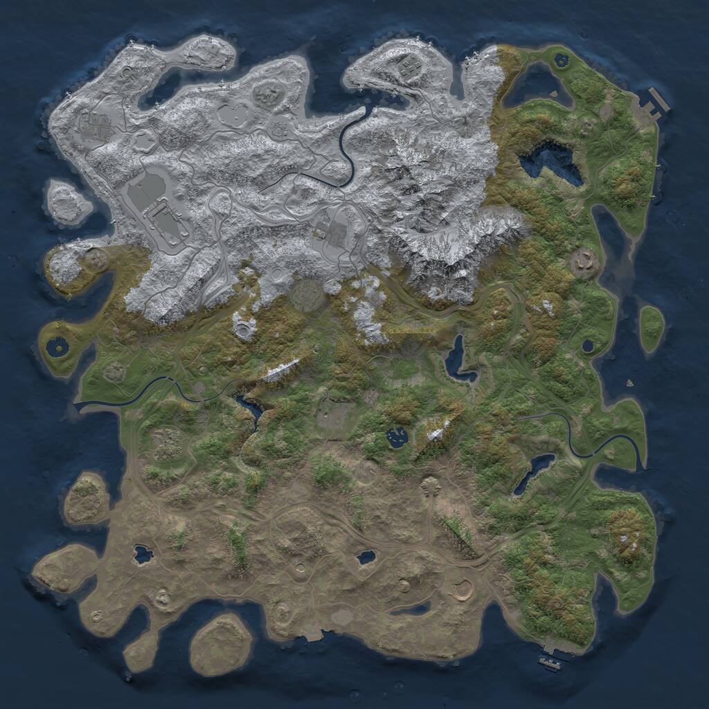 Rust Map: Procedural Map, Size: 5000, Seed: 52695580, 16 Monuments