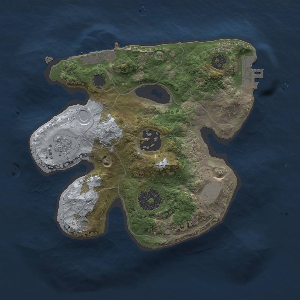 Rust Map: Procedural Map, Size: 2000, Seed: 1821101556, 9 Monuments