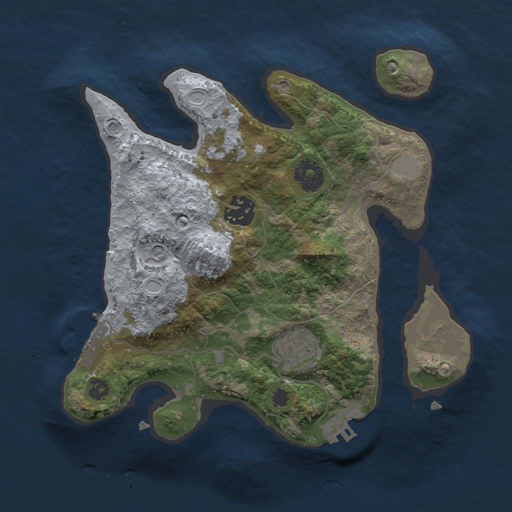 Rust Map: Procedural Map, Size: 2500, Seed: 15611, 10 Monuments