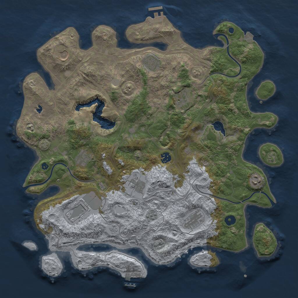 Rust Map: Procedural Map, Size: 4250, Seed: 731393283, 16 Monuments