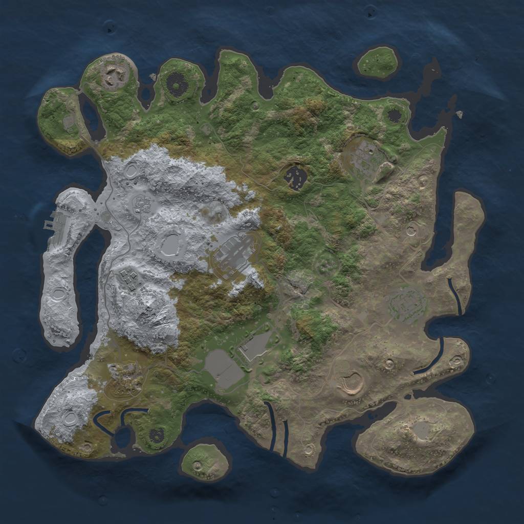 Rust Map: Procedural Map, Size: 3500, Seed: 45859617, 17 Monuments