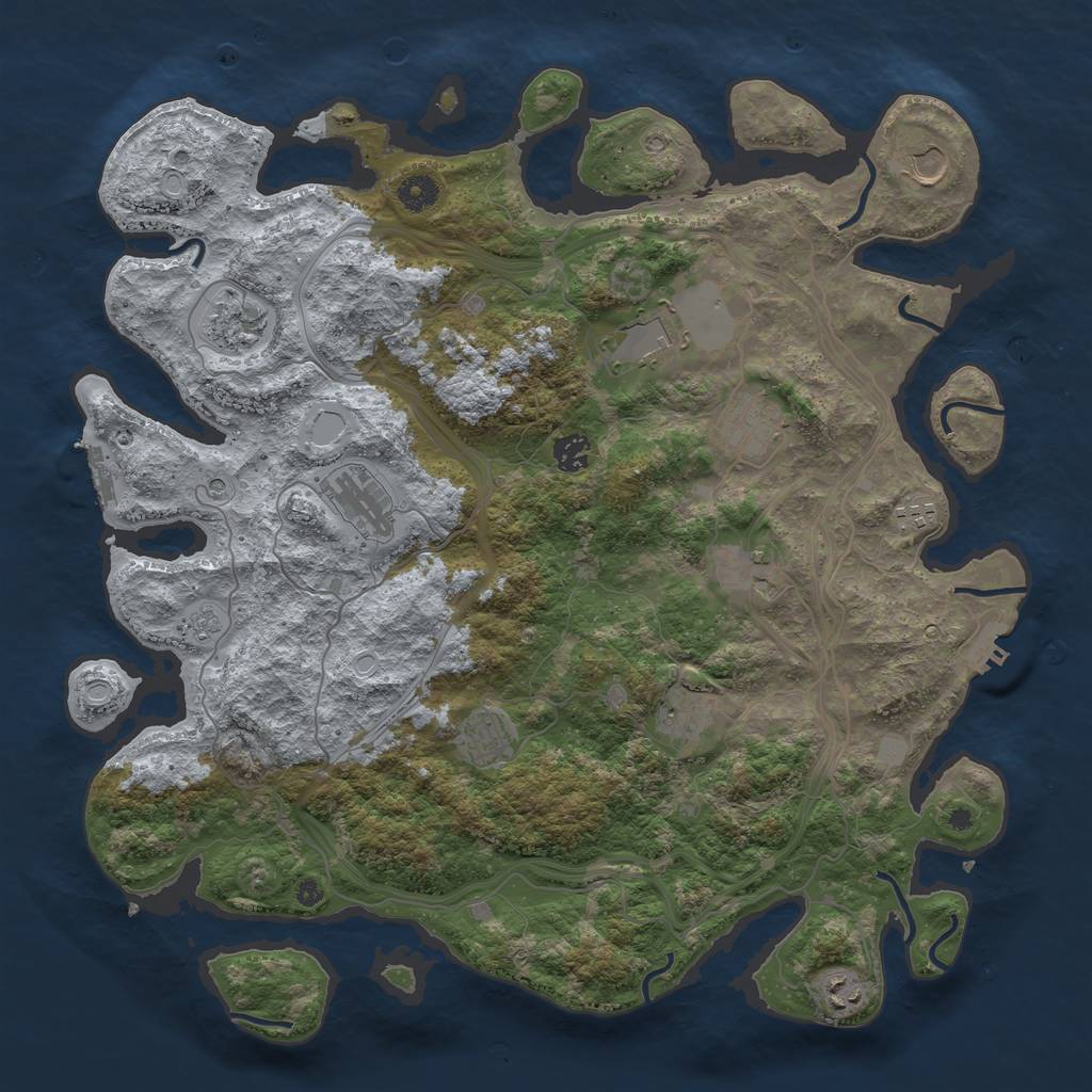 Rust Map: Procedural Map, Size: 4250, Seed: 812532623, 20 Monuments