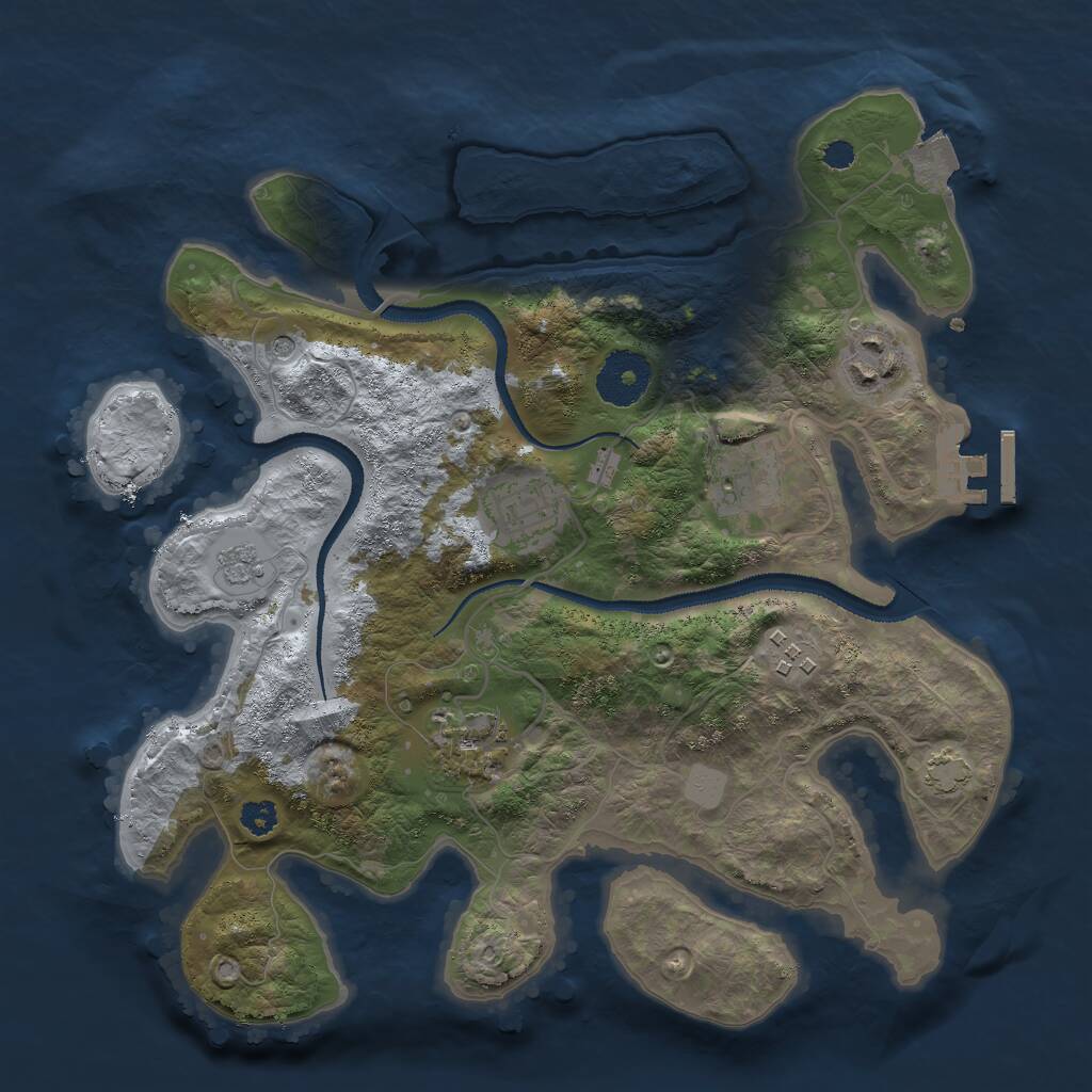 Rust Map: Procedural Map, Size: 3000, Seed: 157865, 10 Monuments