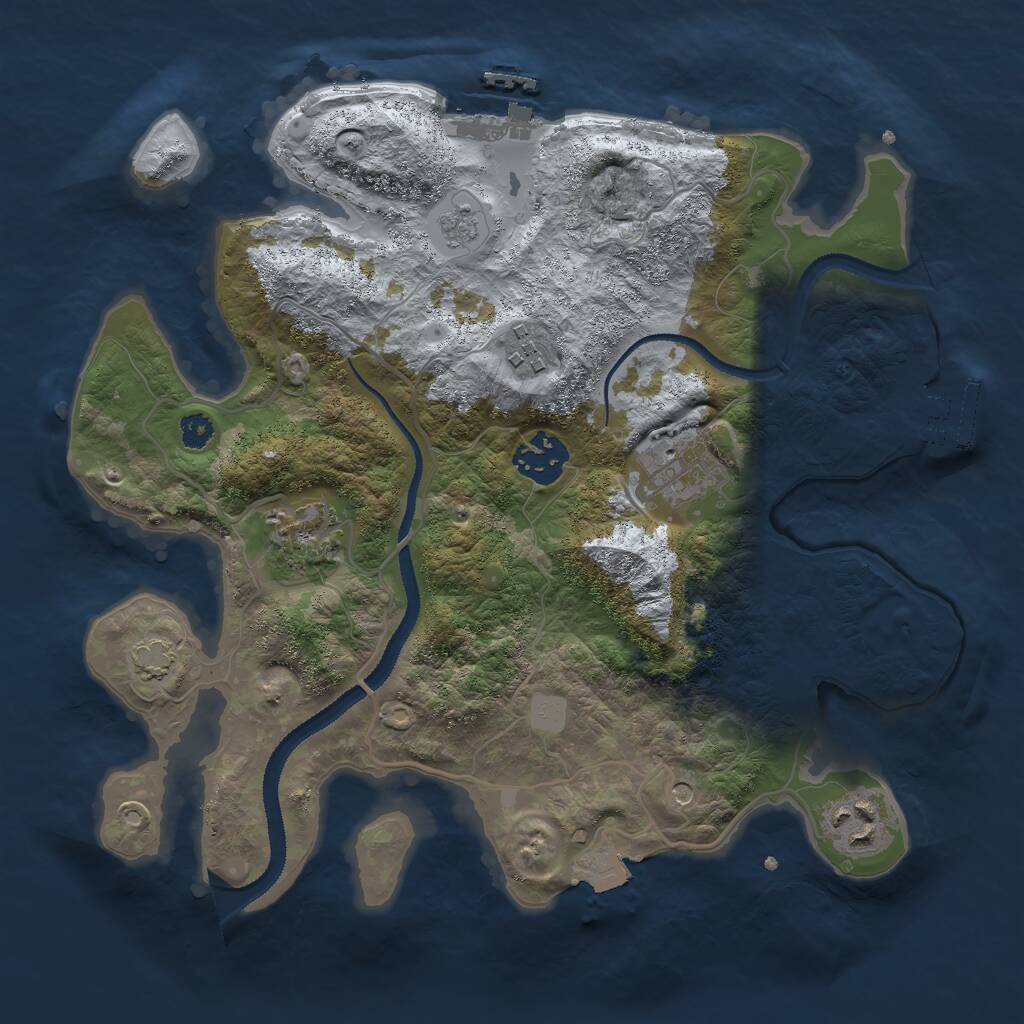 Rust Map: Procedural Map, Size: 3000, Seed: 371831209, 11 Monuments