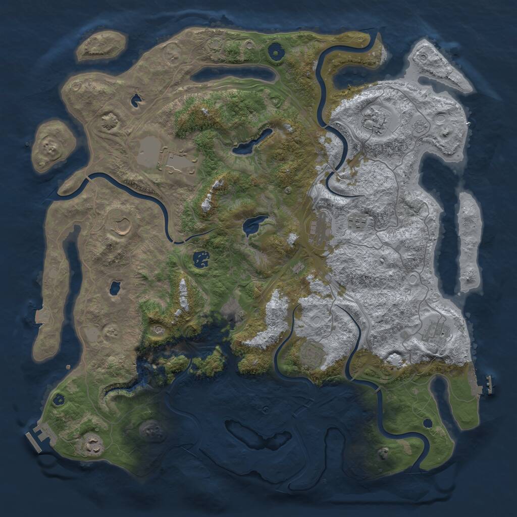 Rust Map: Procedural Map, Size: 4500, Seed: 8132, 16 Monuments