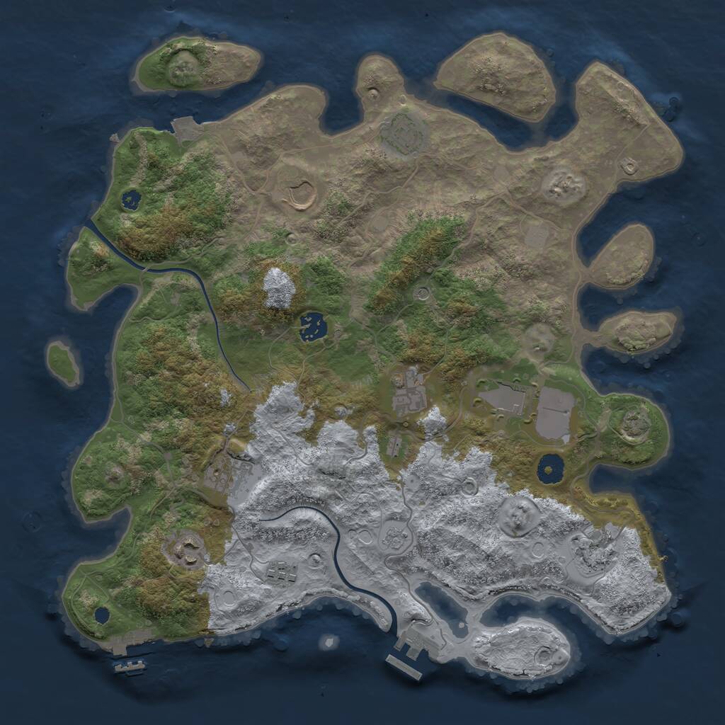 Rust Map: Procedural Map, Size: 3750, Seed: 171612416, 15 Monuments