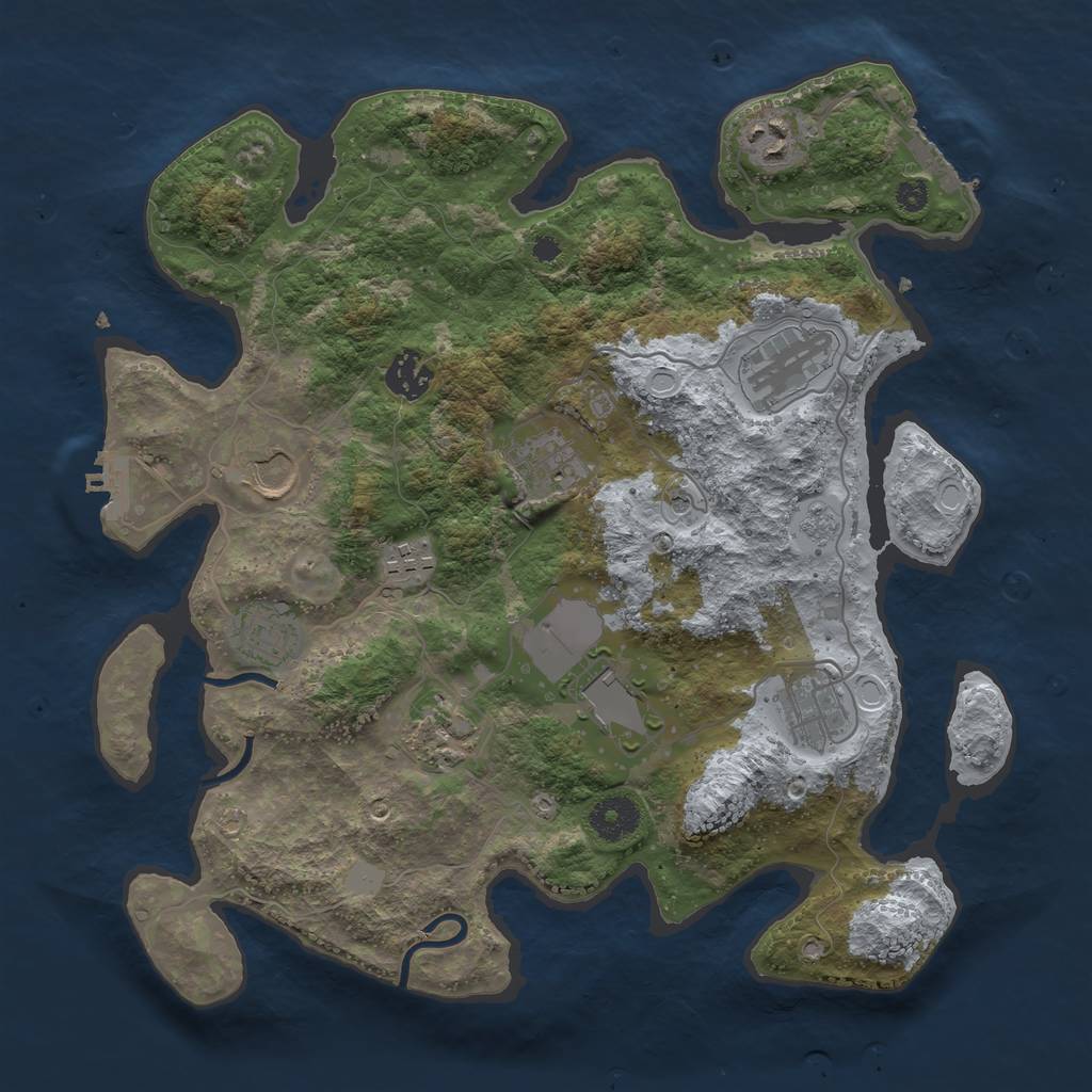 Rust Map: Procedural Map, Size: 3500, Seed: 119665, 19 Monuments