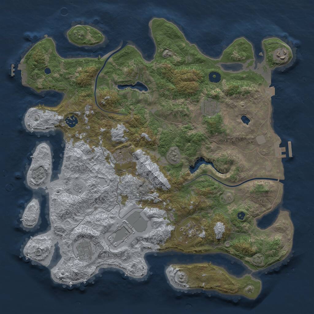 Rust Map: Procedural Map, Size: 4000, Seed: 37272774, 14 Monuments