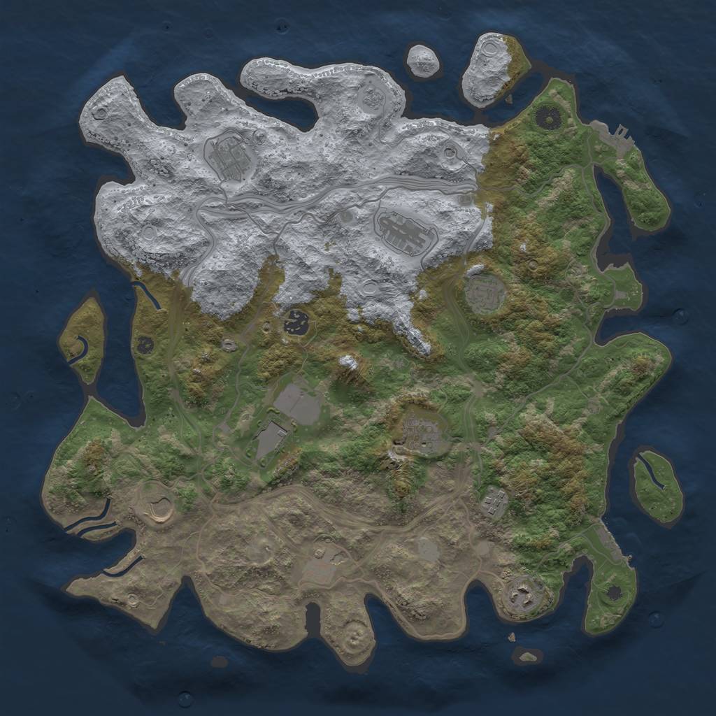 Rust Map: Procedural Map, Size: 4250, Seed: 221840847, 19 Monuments