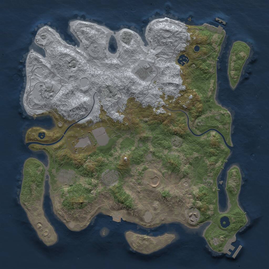 Rust Map: Procedural Map, Size: 3800, Seed: 25805921, 15 Monuments