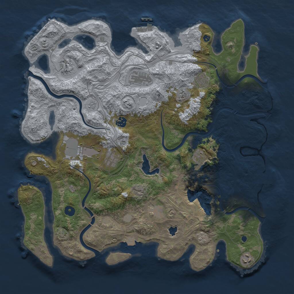 Rust Map: Procedural Map, Size: 4250, Seed: 74371434, 16 Monuments