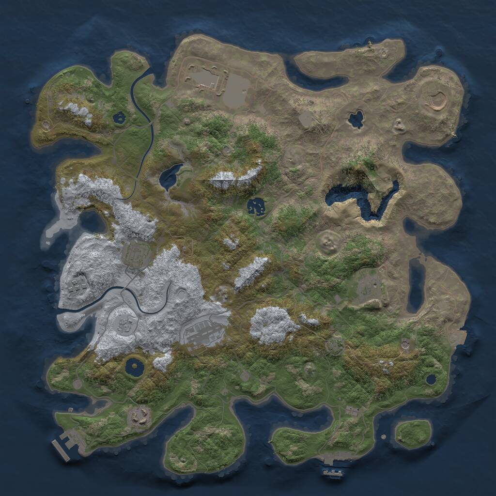 Rust Map: Procedural Map, Size: 4000, Seed: 1848098665, 14 Monuments