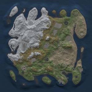 Thumbnail Rust Map: Procedural Map, Size: 3500, Seed: 51520, 16 Monuments