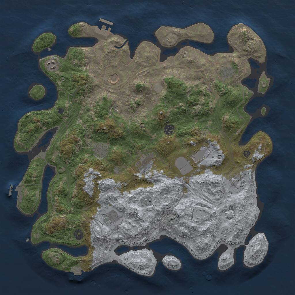 Rust Map: Procedural Map, Size: 4250, Seed: 22797, 16 Monuments