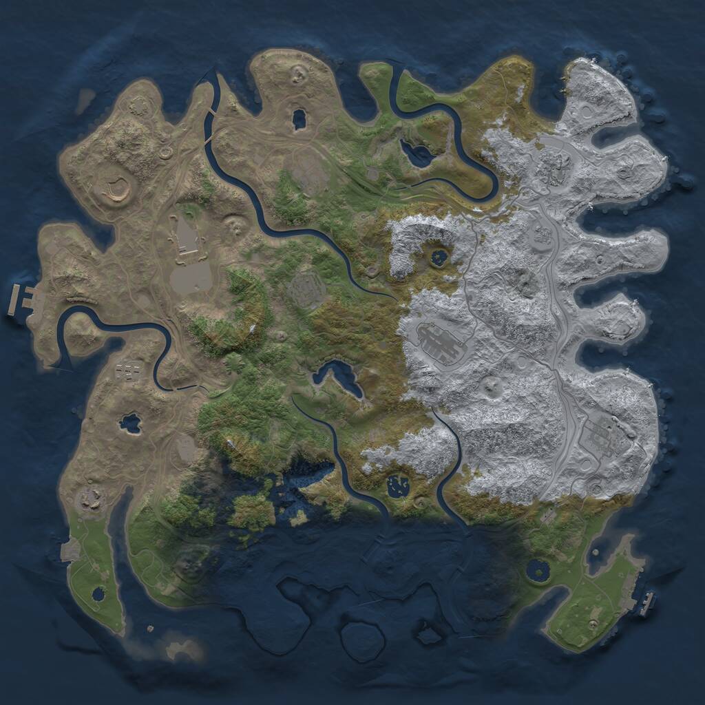 Rust Map: Procedural Map, Size: 4500, Seed: 4329876, 16 Monuments