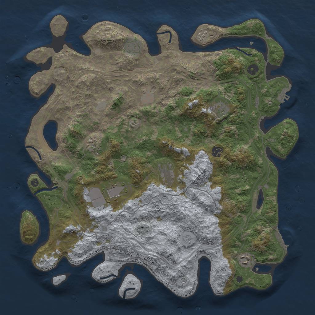 Rust Map: Procedural Map, Size: 4300, Seed: 792396383, 18 Monuments