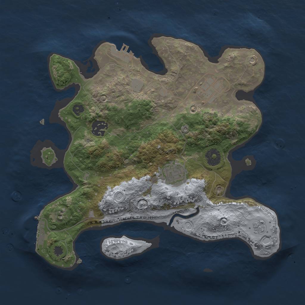 Rust Map: Procedural Map, Size: 2800, Seed: 524789621, 11 Monuments