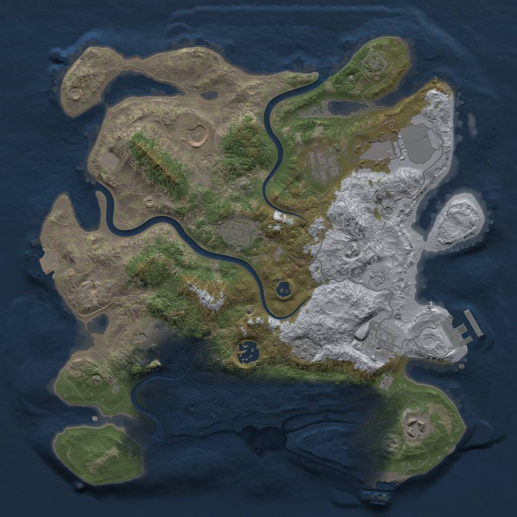 Rust Map: Procedural Map, Size: 3500, Seed: 102020, 15 Monuments