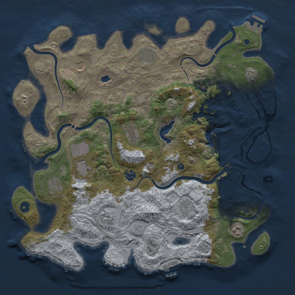 Rust Map: Procedural Map, Size: 4250, Seed: 163189659, 16 Monuments