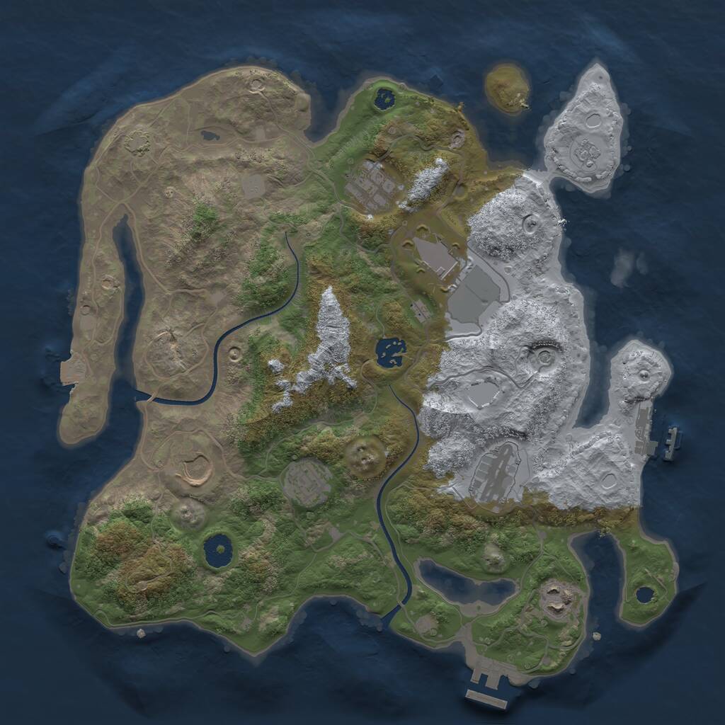 Rust Map: Procedural Map, Size: 3500, Seed: 8132, 13 Monuments