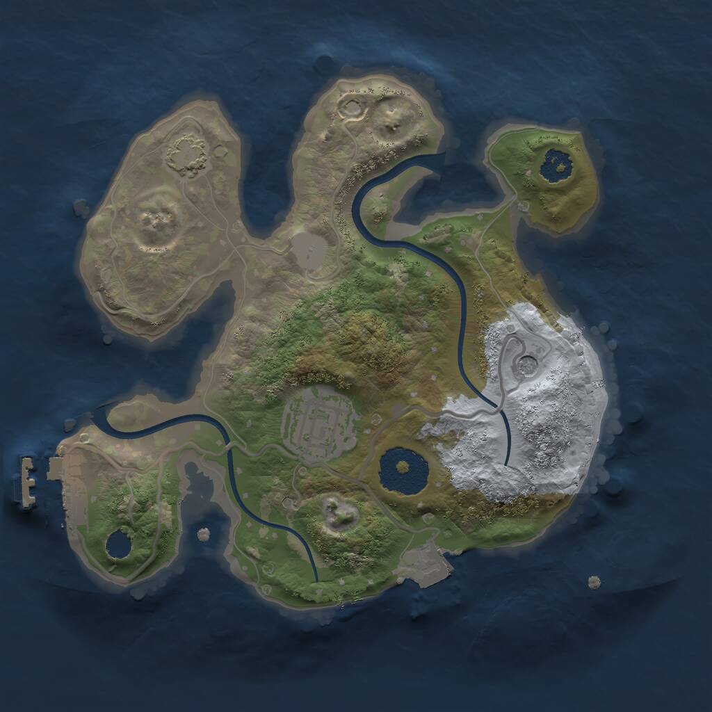 Rust Map: Procedural Map, Size: 2200, Seed: 137473, 5 Monuments