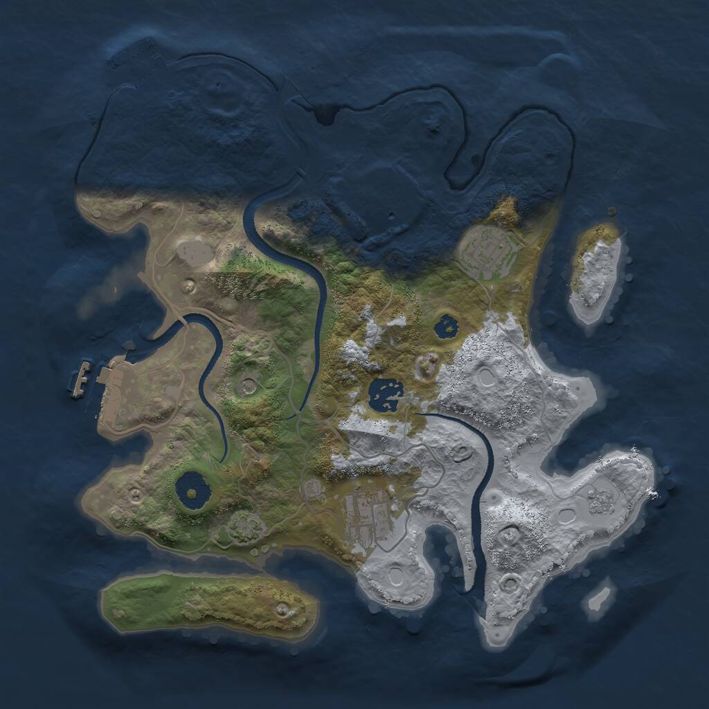 Rust Map: Procedural Map, Size: 3000, Seed: 986275, 10 Monuments