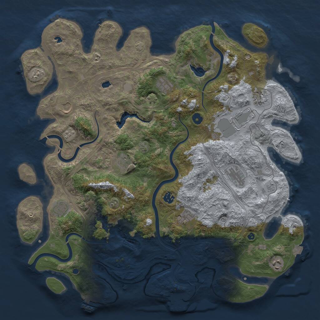 Rust Map: Procedural Map, Size: 4500, Seed: 9148914, 17 Monuments