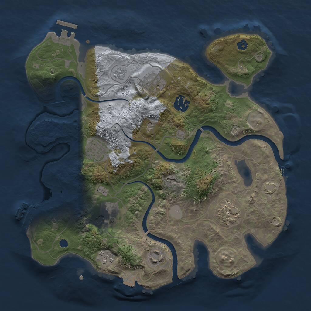 Rust Map: Procedural Map, Size: 3000, Seed: 829598852, 13 Monuments