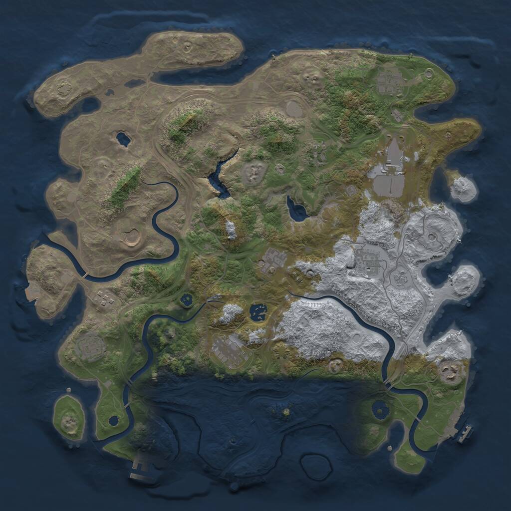 Rust Map: Procedural Map, Size: 4250, Seed: 535054474, 17 Monuments