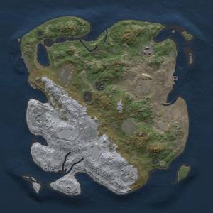 Thumbnail Rust Map: Procedural Map, Size: 3300, Seed: 1023273181, 16 Monuments