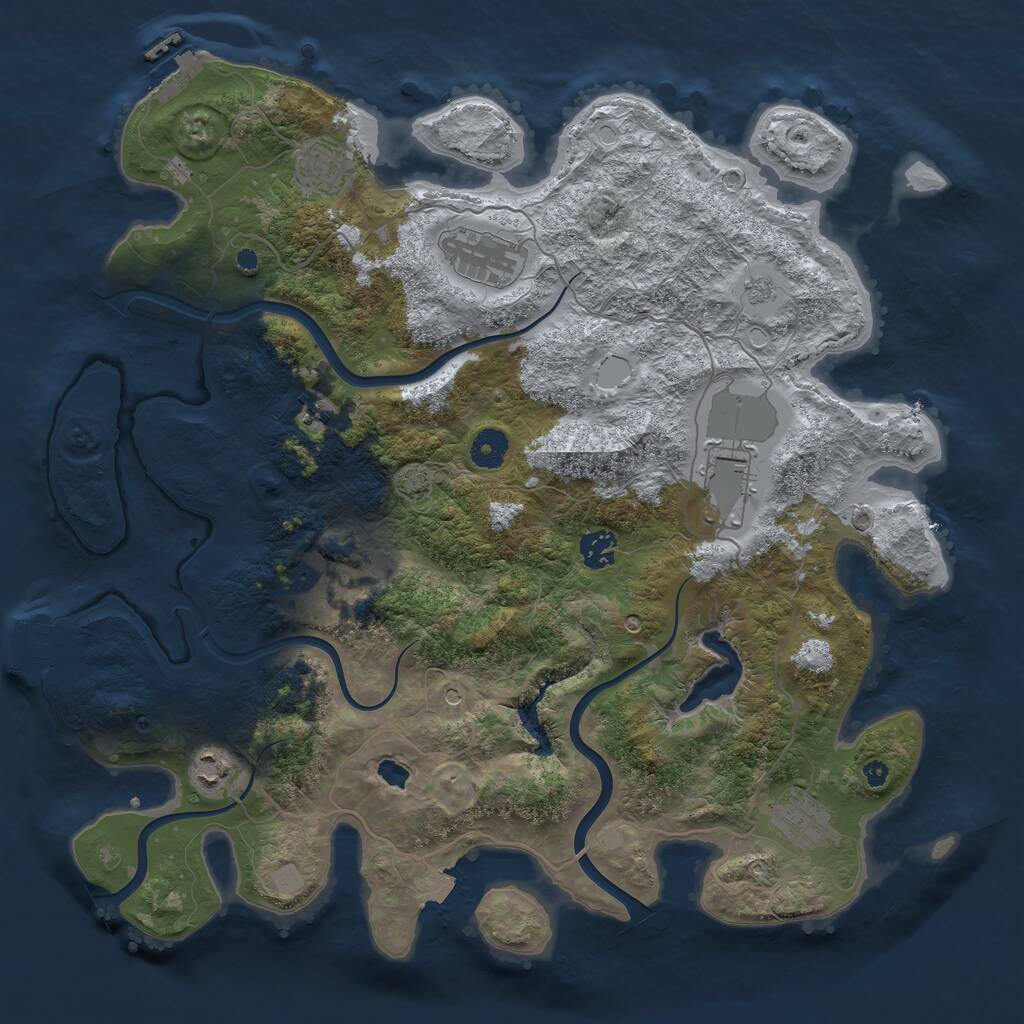 Rust Map: Procedural Map, Size: 4000, Seed: 85323275, 14 Monuments
